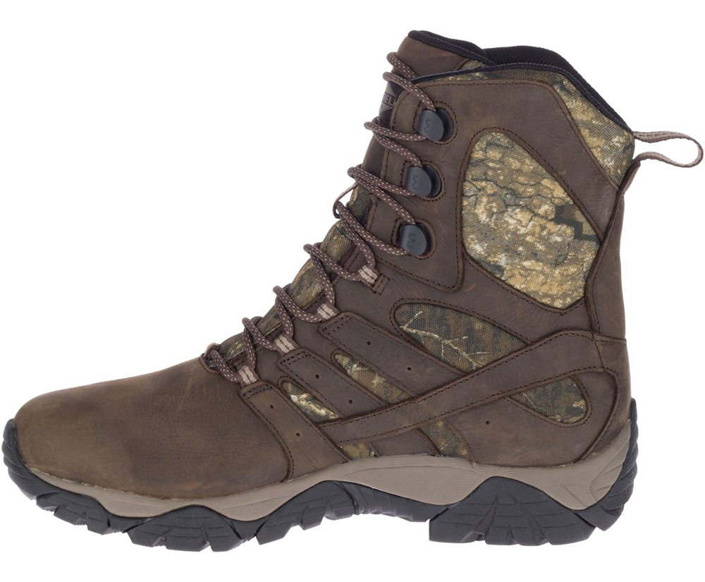 Botas Homem - Merrell Moab Timber 8\" Waterproof Sr - Marrom - VKE780649